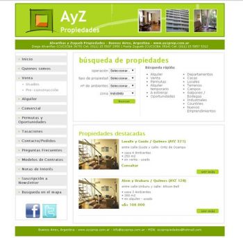 diseño web: AyZ Propiedades