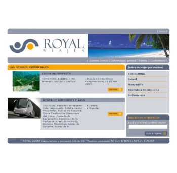 diseño web: Royal Viajes